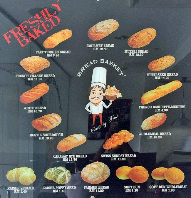 Bread Basket Menu, Menu for Bread Basket, Kuala Lumpur City Center