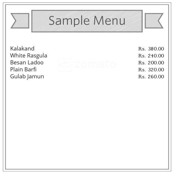 Kamaal sweet House menu