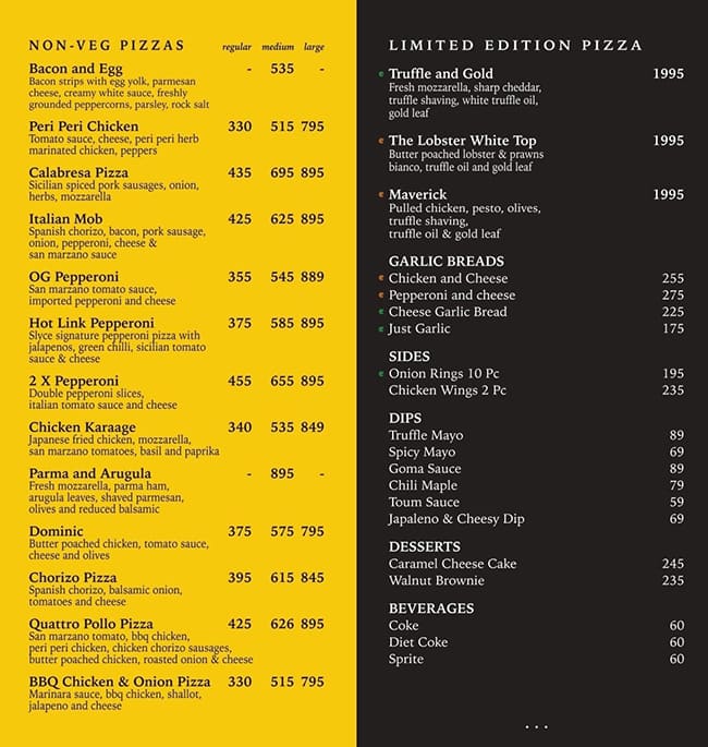 Menu At Slyce Pizza Jogeshwari Mumbai menu-at-slyce-pizza-jogeshwari-mumbai