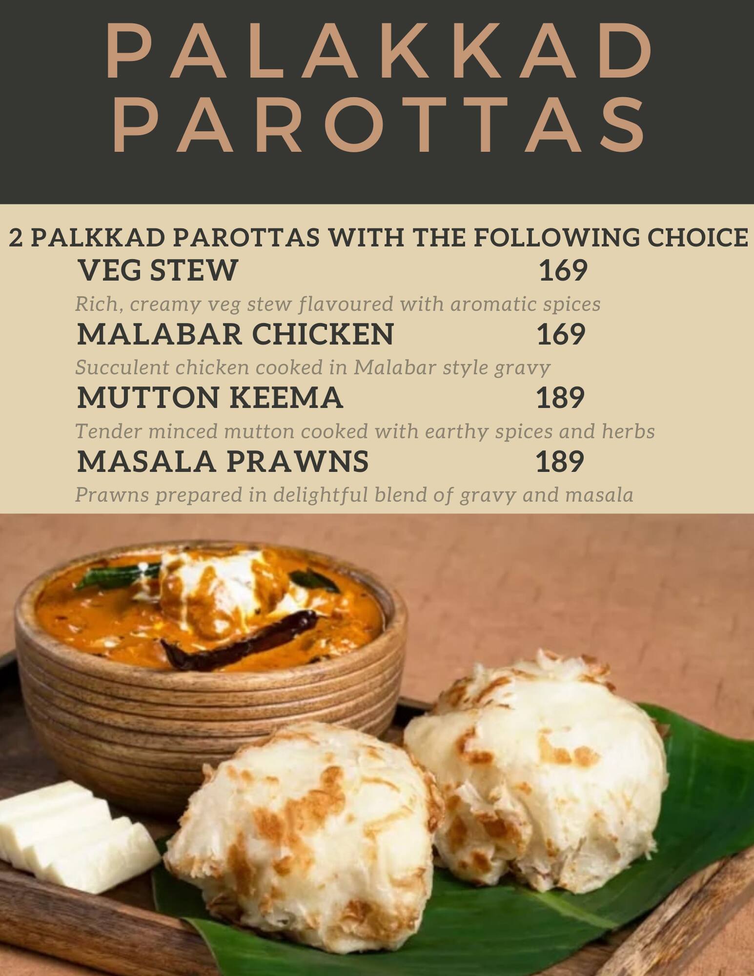 Menu of Palkkad Parotta, Manikonda, Hyderabad