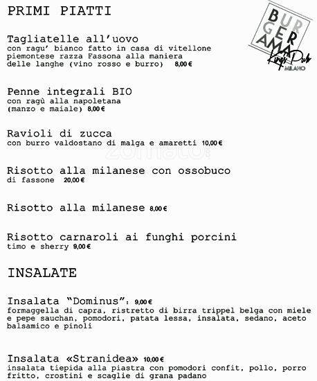 Menu di Burgerama 