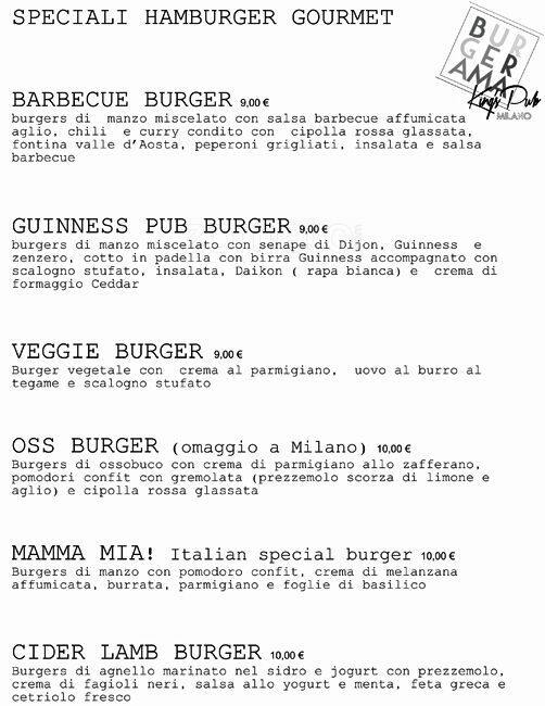 Menu di Burgerama 