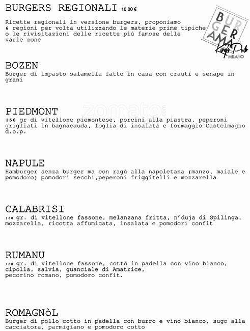 Menu di Burgerama 