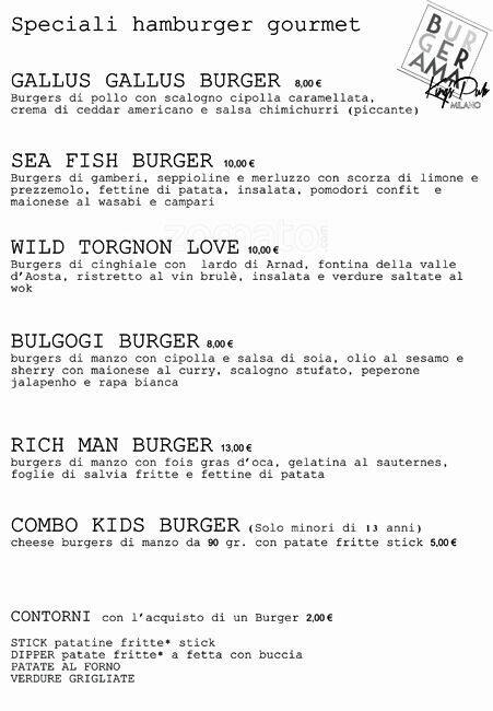 Menu di Burgerama 