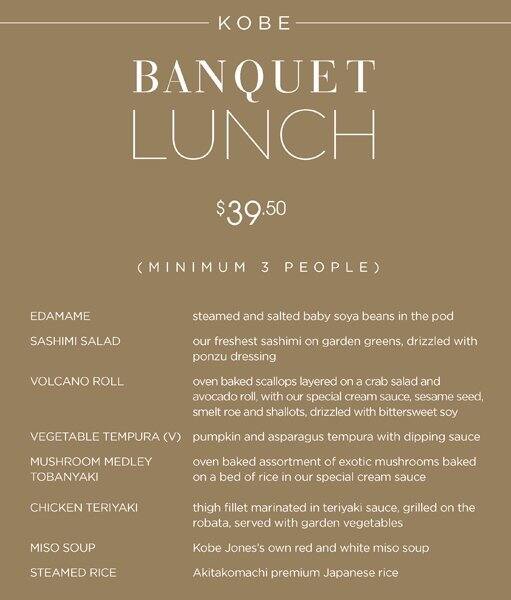 Kobe Jones Lime Street Sydney menu