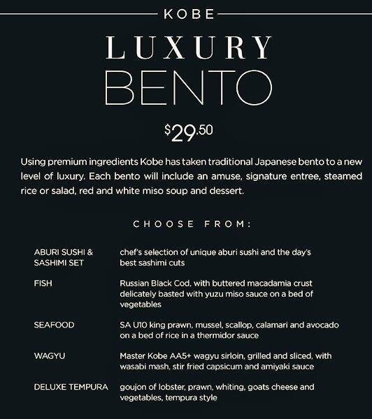 Kobe Jones Lime Street Sydney menu