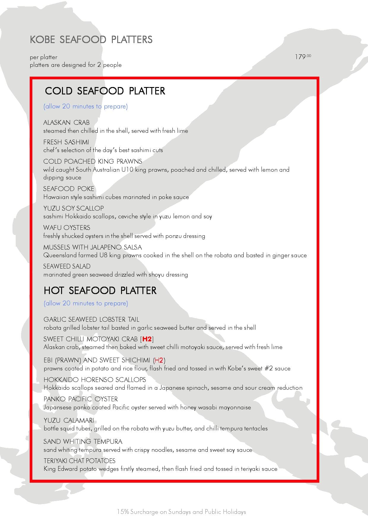 Kobe Jones Lime Street Sydney menu