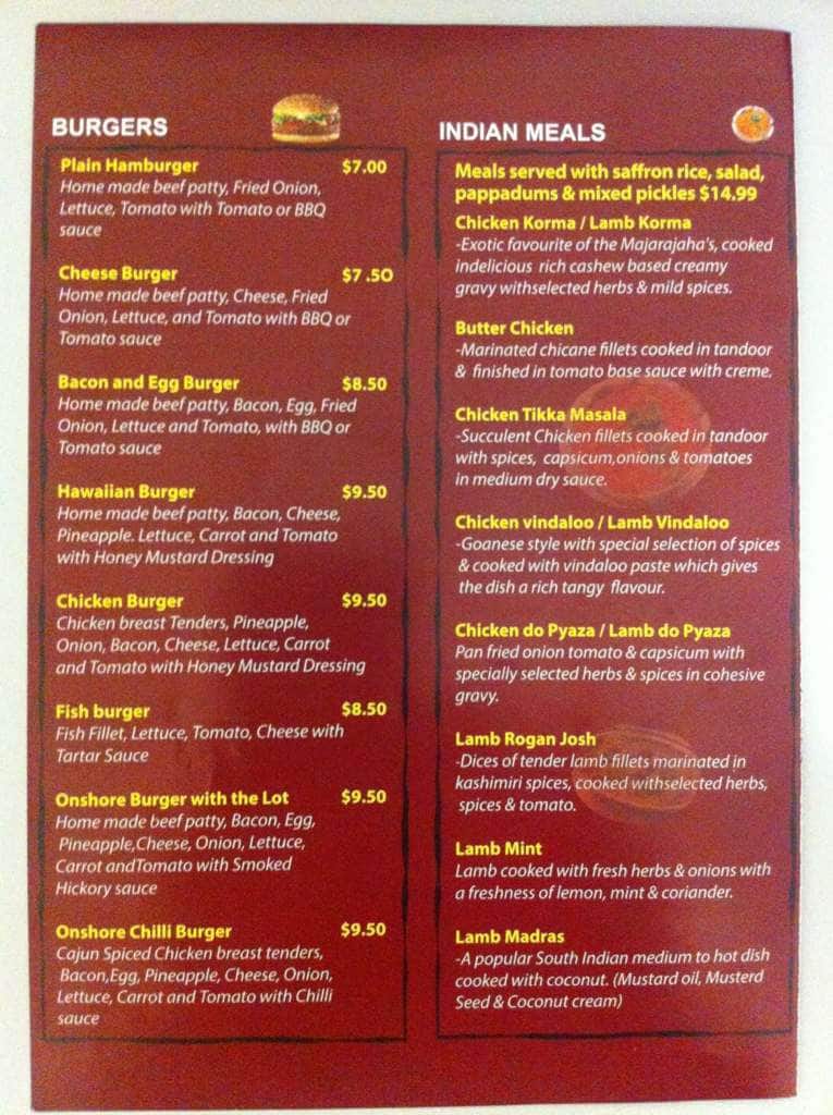 Spice Grill menu