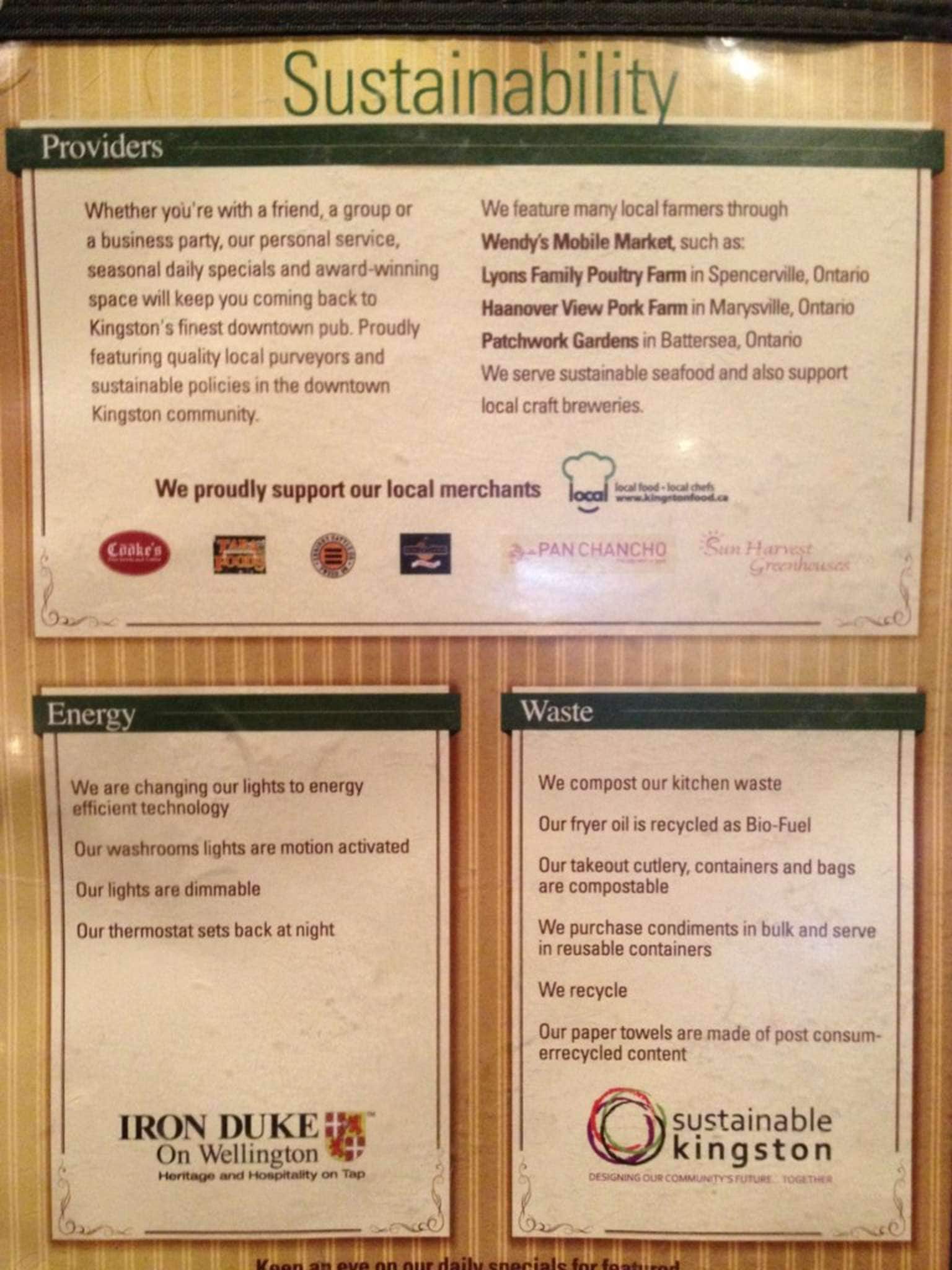 Menu at The Iron Duke on Wellington pub & bar, Kingston