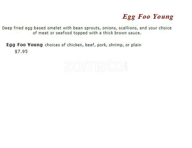 Hsin Hsin Cafe menu