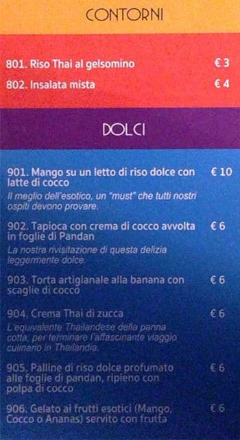 Menu di Thai Gallery 