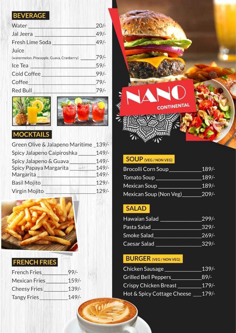 Nano Resto Menu Menu For Nano Resto Cbd Belapur Navi Mumbai