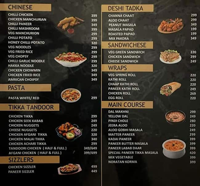 Menu of Hunger Bite, Lala Lajpat Rai Marg, New Delhi