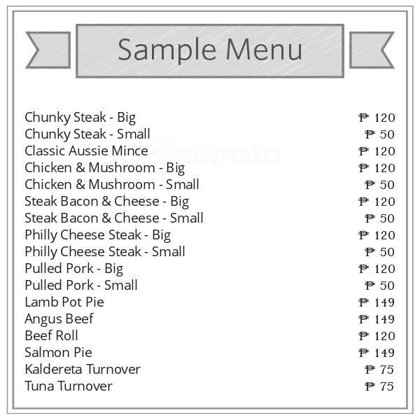 Pie Face Menu, Menu for Pie Face, Ortigas, Mandaluyong City Zomato