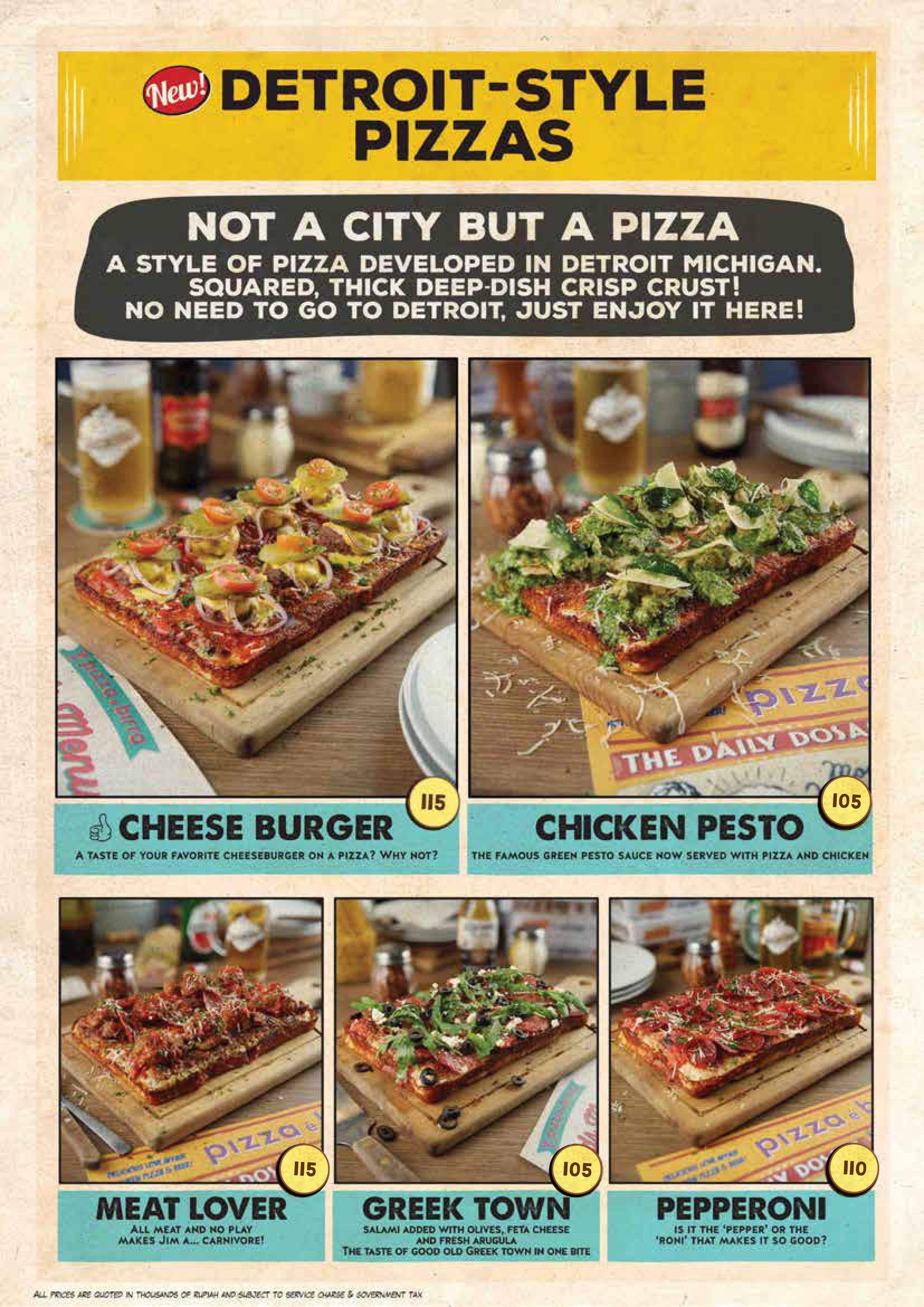 Menu at Pizza E Birra restaurant, North Jakarta, Jl. Boulevard Bar. Raya