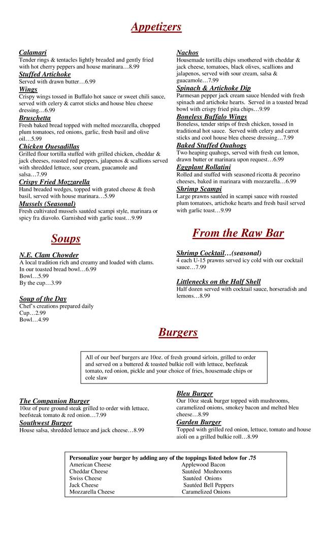 Carta de Companions Take Out