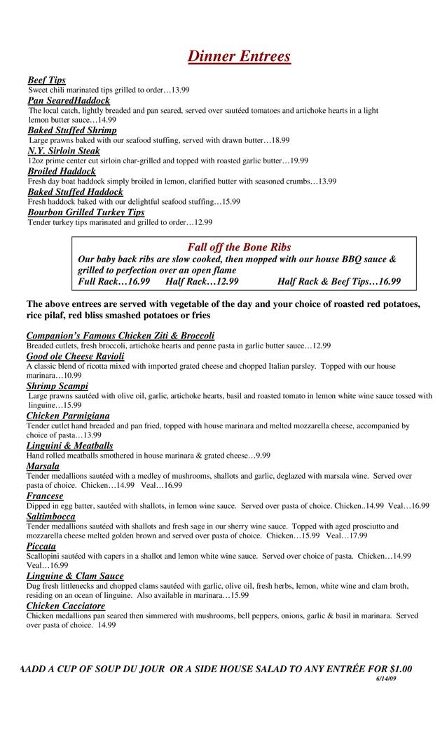 Carta de Companions Take Out