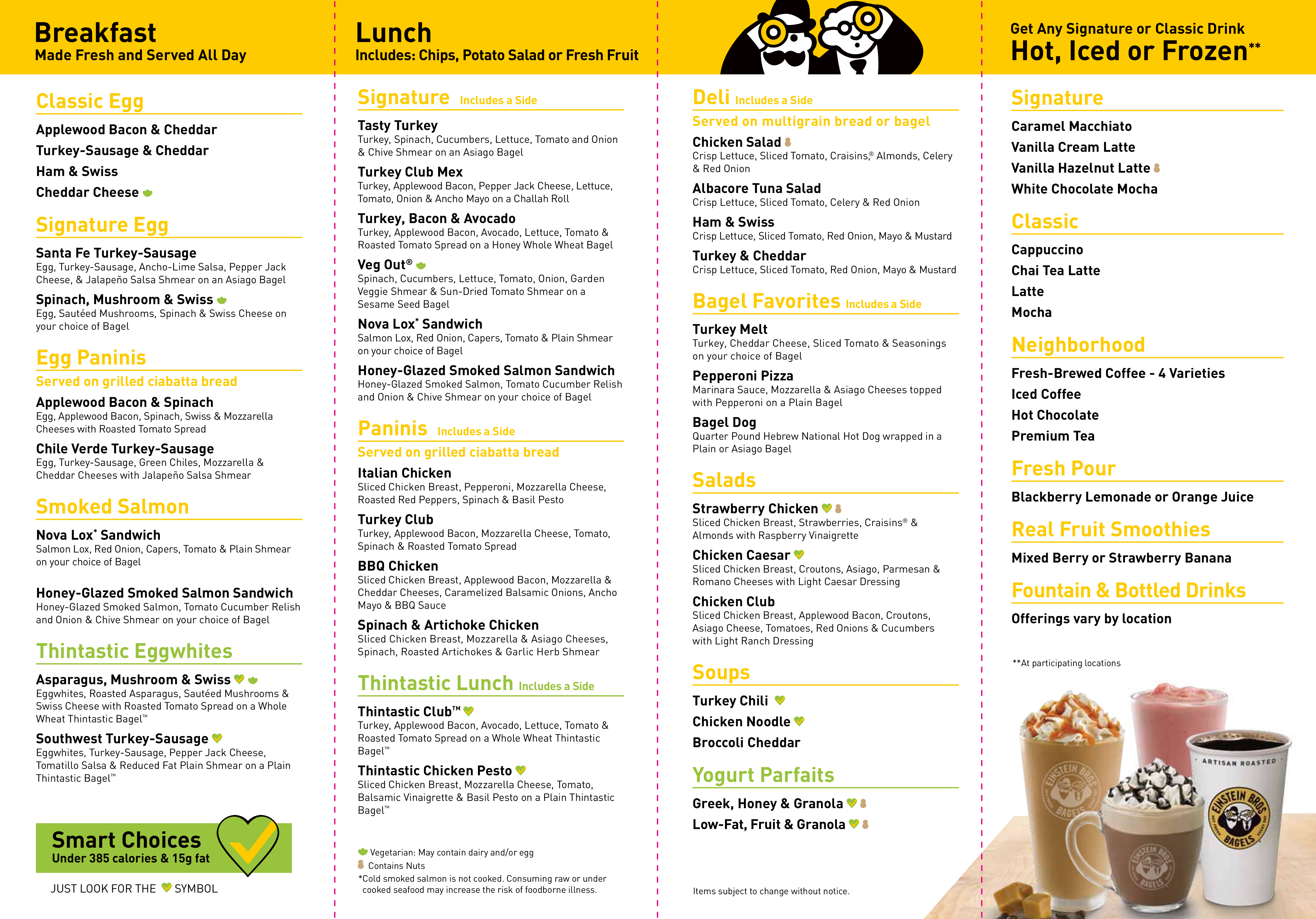 Einstein Bros Bagels Menu, Menu for Einstein Bros Bagels, Doral/Miami