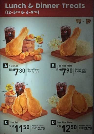 KFC Menu, Menu for KFC, Setiawangsa, Kuala Lumpur