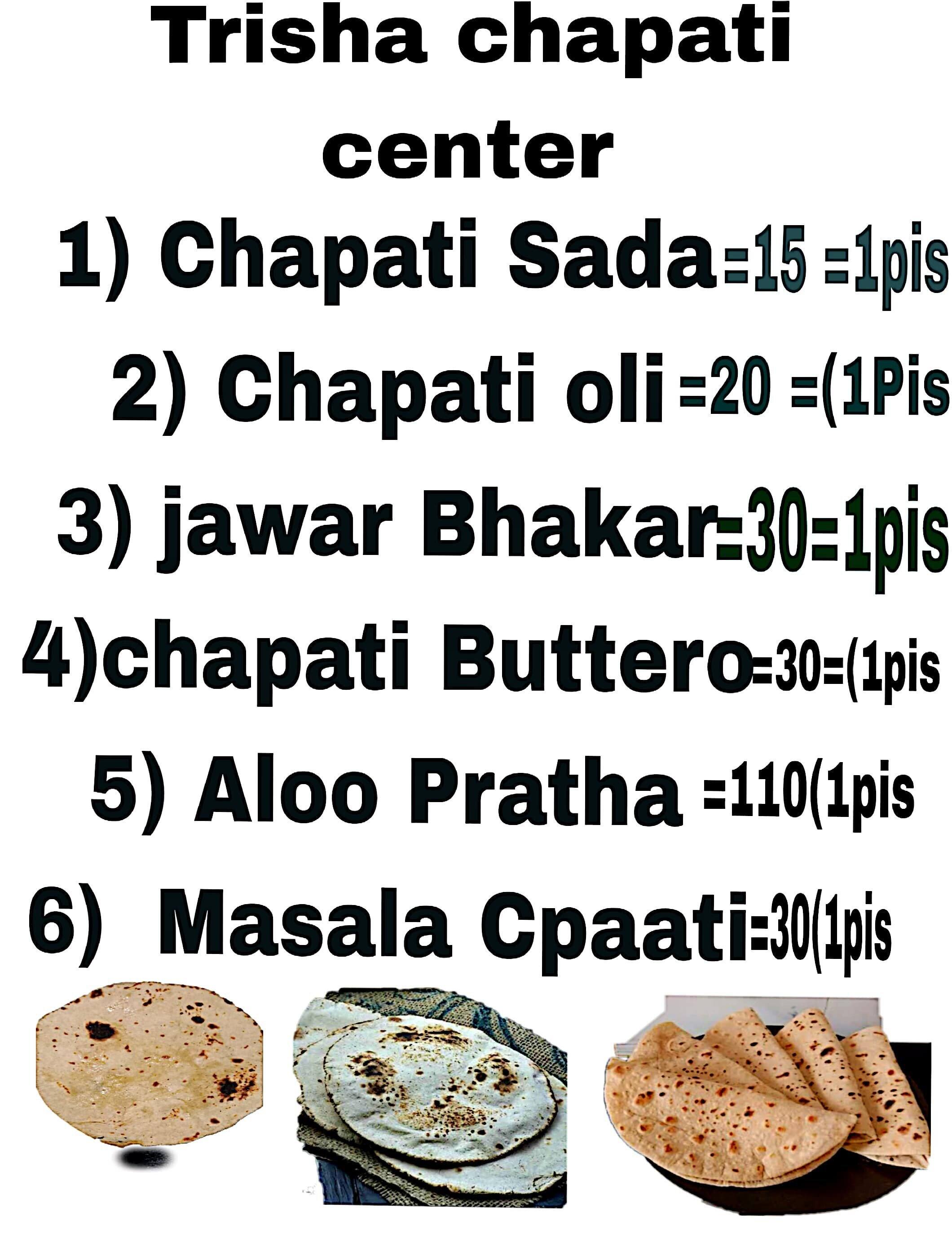 Menu of Trisha Chapati Centar, Talawade, Pune