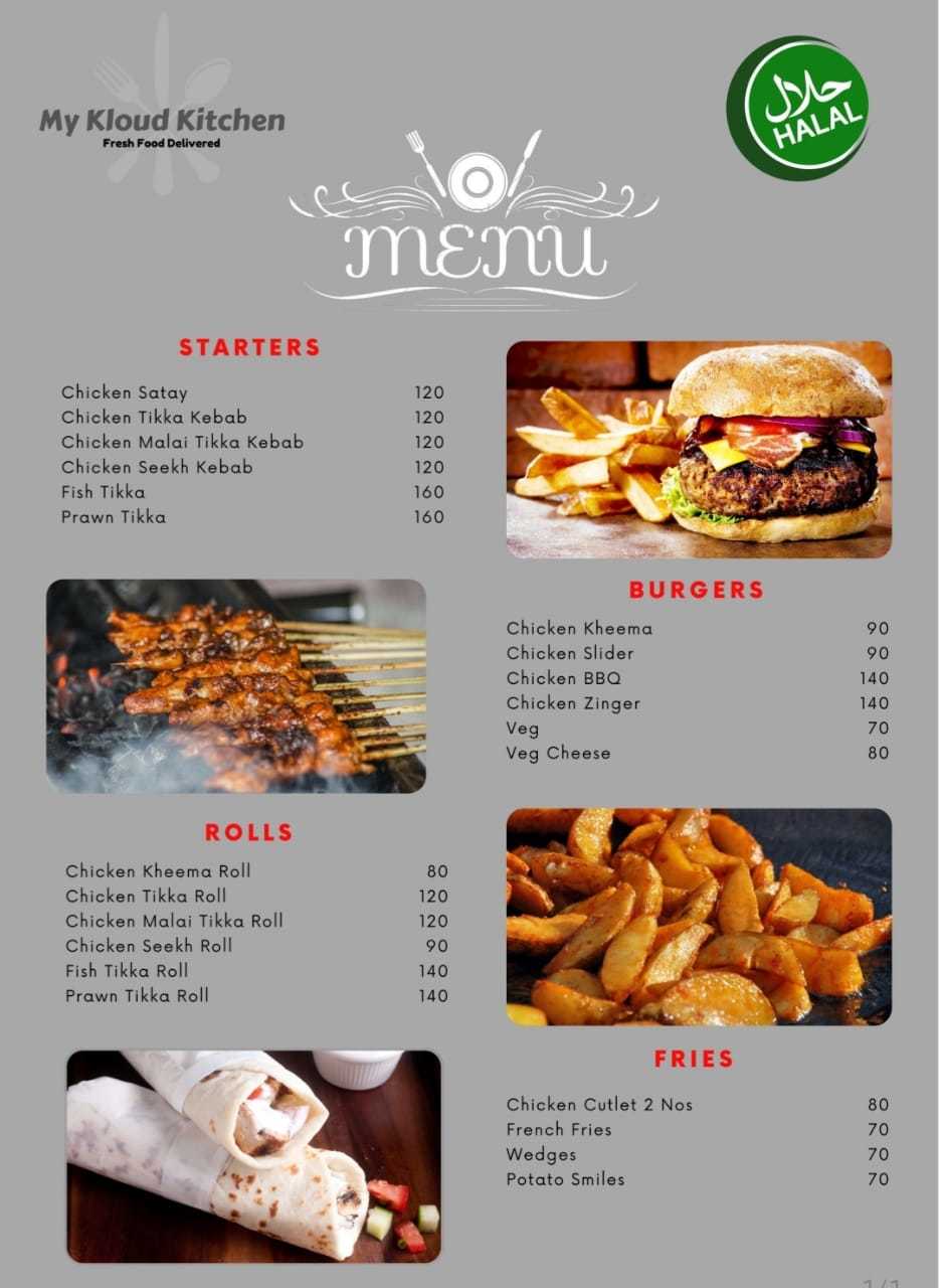 Menu of My Kloud Kitchen, Tambaram, Chennai