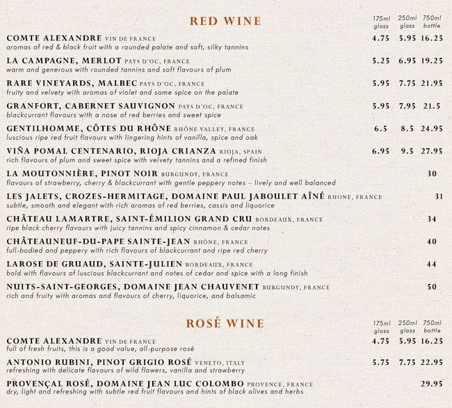 Menu at Cafe Rouge, Pinner, 1313a
