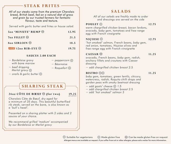 Menu at Cafe Rouge, Pinner, 1313a