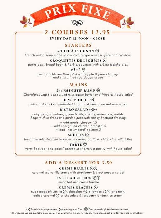 Menu at Cafe Rouge, Pinner, 1313a
