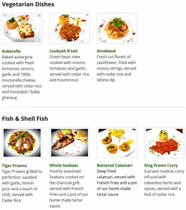 Menu at Cedar Tree restaurant, Ruislip, 80 Victoria Road