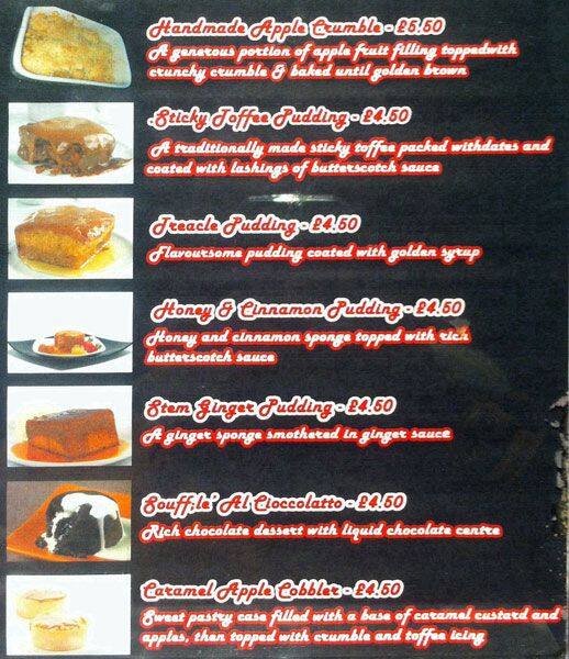 Delights Dessert House Menu, Menu for Delights Dessert House, Croydon