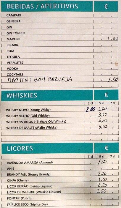 Doce Mel menu