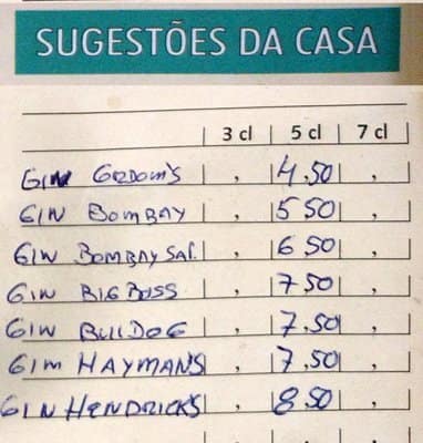Doce Mel menu