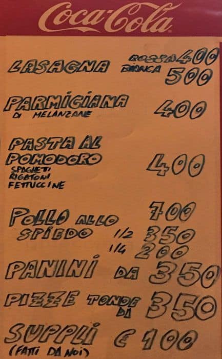 Menu di Il mattarello d'oro 