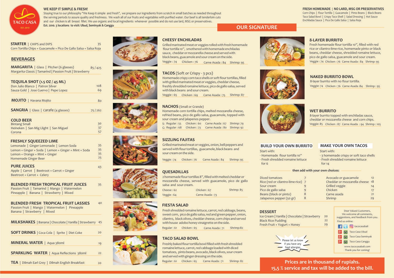 Taco Casa Menu Menu Untuk Taco Casa Ubud Bali Zomato Indonesia