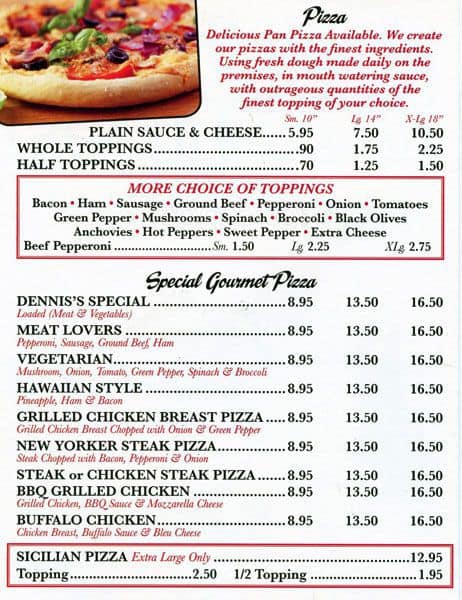 New Dennis Pizza Menu, Menu for New Dennis Pizza, Elmwood, Philadelphia ...