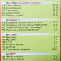 Bar Anh Tuan Menu Menu Restauracji Bar Anh Tuan Saska Kepa Warszawa