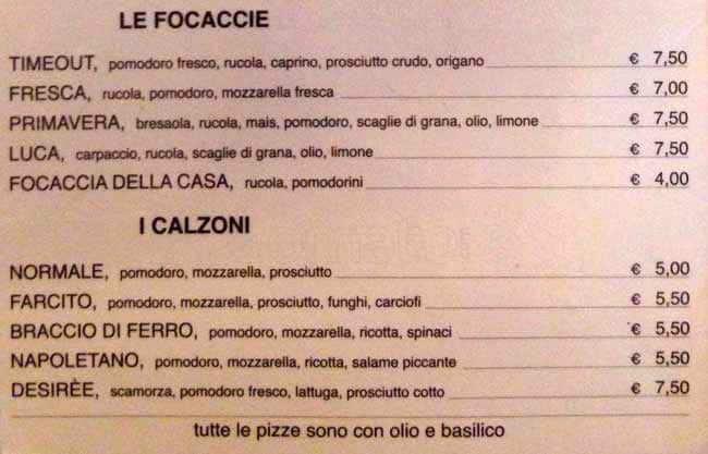 Menu di Time Out Isola 2 