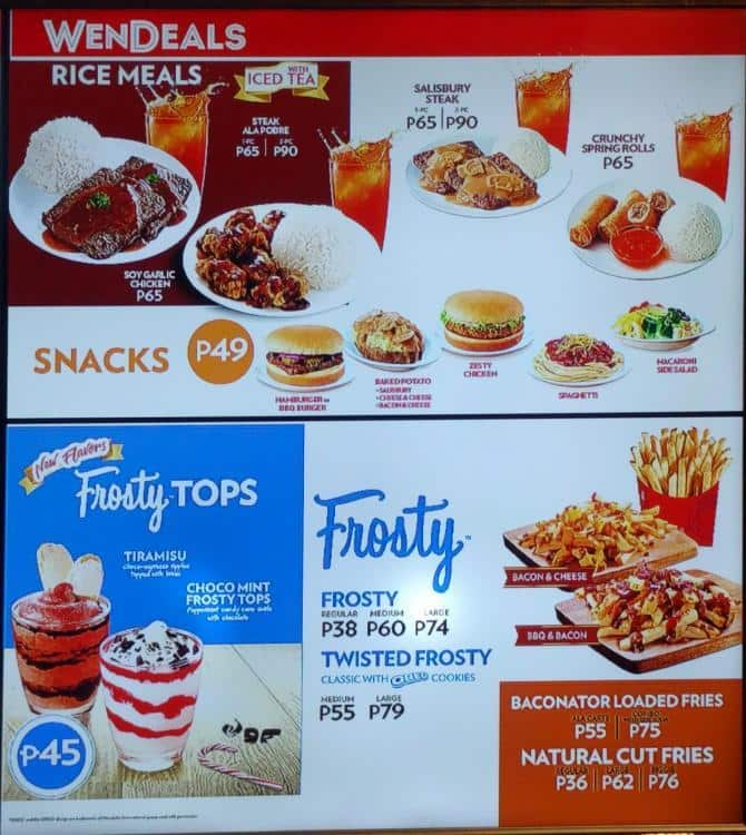 Wendy's Menu, Menu for Wendy's, Bagong PagAsa, Quezon City Zomato