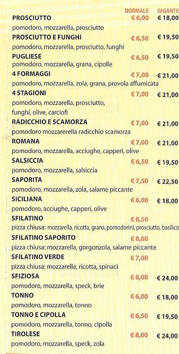 Menu di Pizzeria Olona 