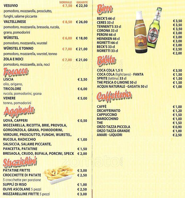 Menu di Pizzeria Olona 