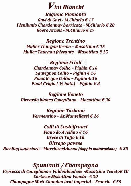 Menu di Ristorante Podkova 