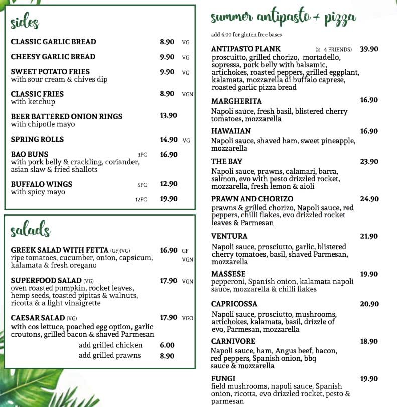 Fig Restaurant and Bar Menu, Menu for Fig Restaurant and Bar, Wynnum