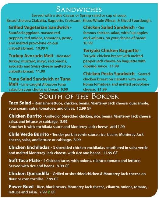 Menu at Denica's Real Food Kitchen cafe, Walnut Creek