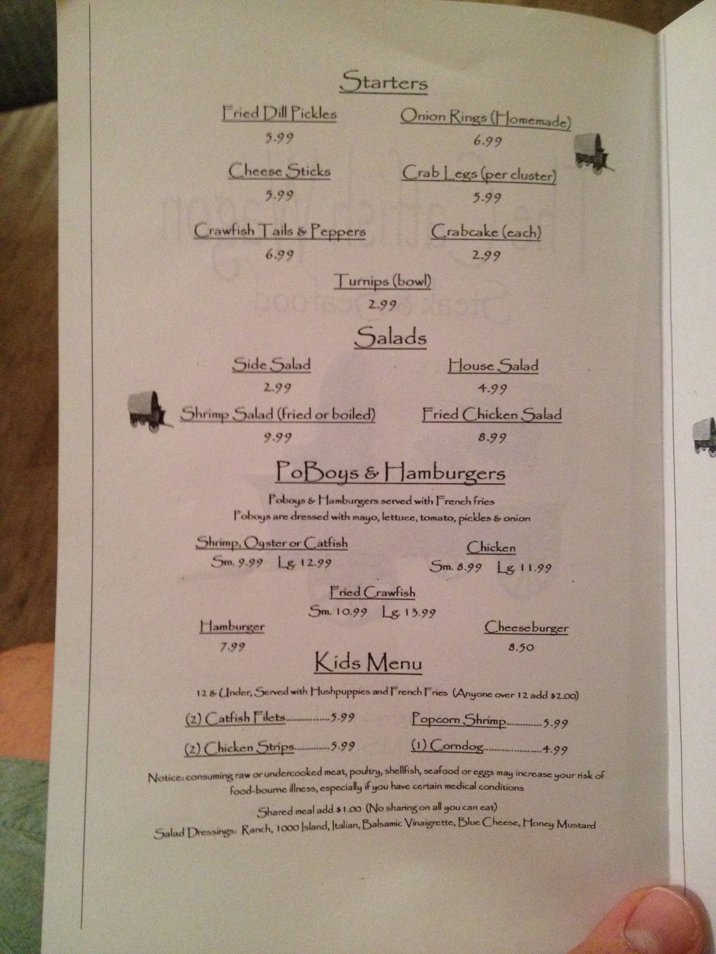 Catfish Wagon Menu, Menu for Catfish Wagon, Petal, Hattiesburg Urbanspoon/Zomato