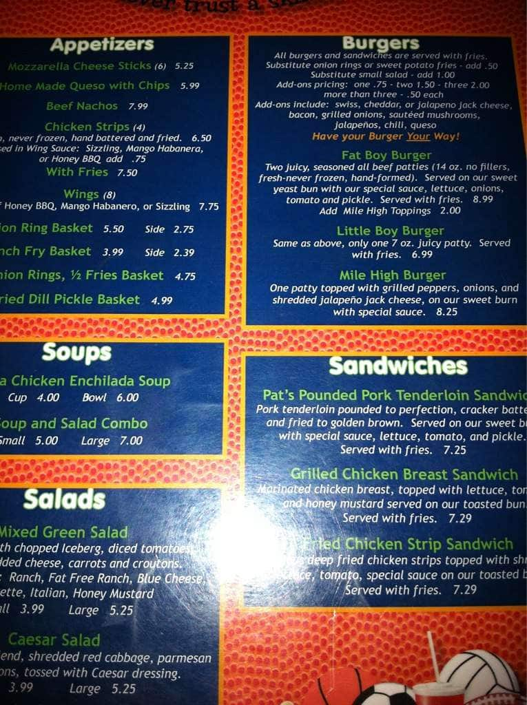 Menu at Fat Pats Bar and Grill Verot, Lafayette, 626 Verot School Rd