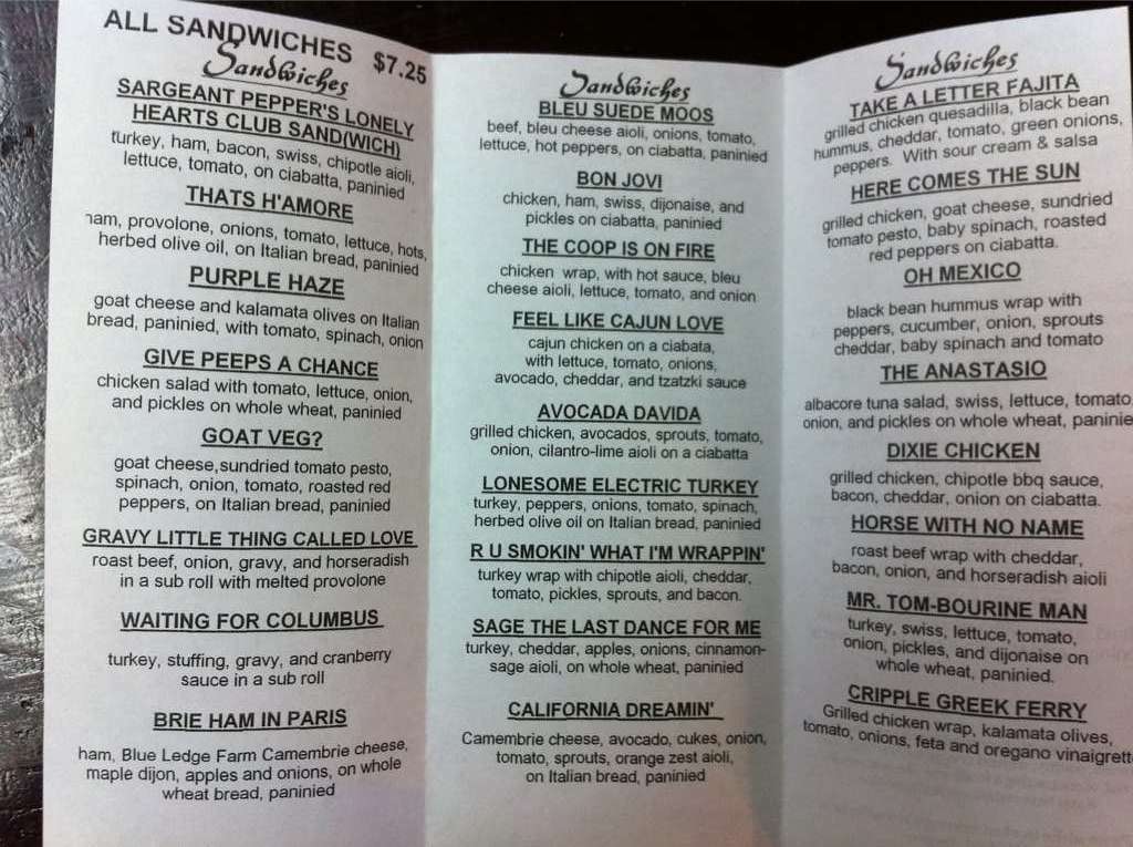 Grapevine Grille Menu, Menu for Grapevine Grille, Middlebury