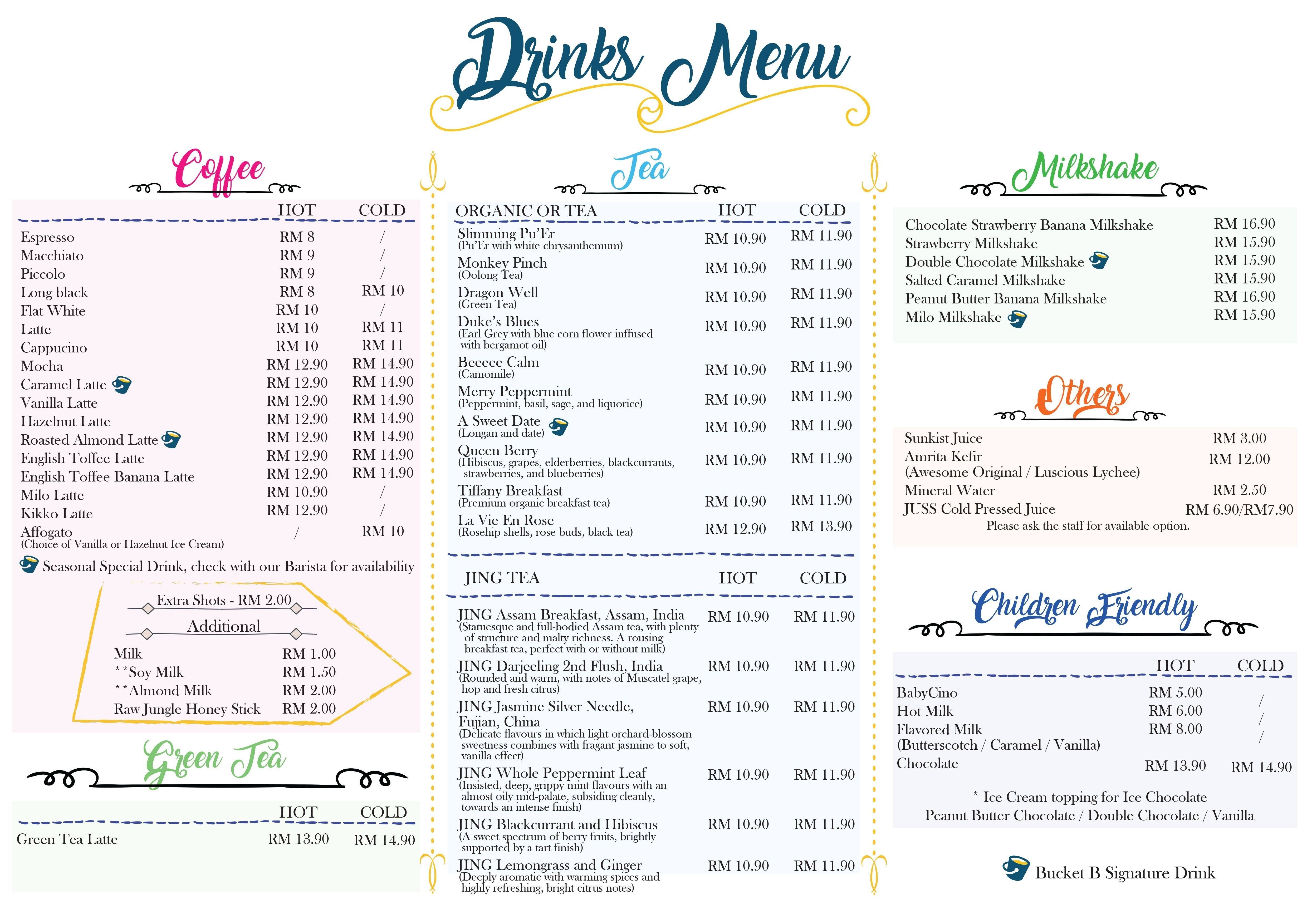 Bucket B Cafe Menu Menu For Bucket B Cafe Seksyen 13 Petaling Jaya Selangor
