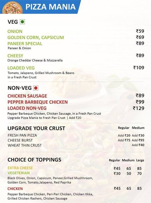Domino's Pizza Menu, Menu for Domino's Pizza, Ranjit Avenue, Amritsar Zomato