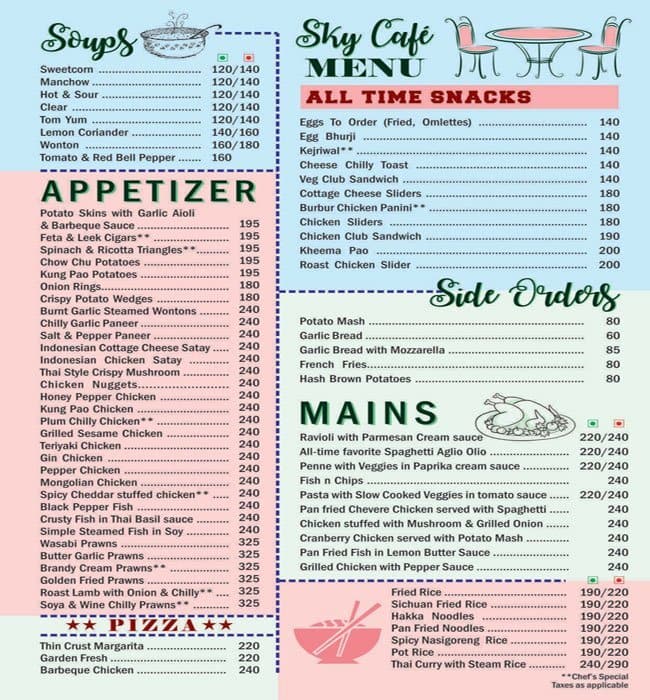 Menu At Sky Cafe Mumbai Murzban Rd menu-at-sky-cafe-mumbai-murzban-rd