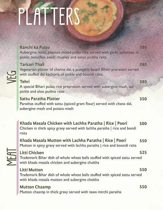 The Potbelly Restaurant Bihar Nivas menu